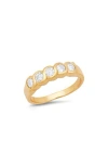 Hmy Jewelry 18k Gold Plated Simulated Diamond Band Ring In Gold