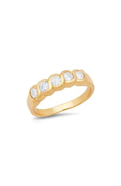 Hmy Jewelry 18k Gold Plated Simulated Diamond Band Ring