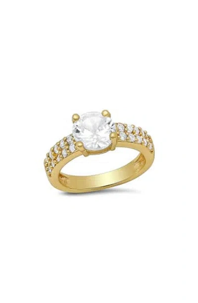 Hmy Jewelry 18k Gold Plated Simulated Diamond Ring