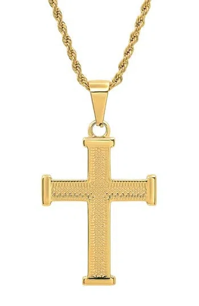 Hmy Jewelry 18k Gold Plated Stainless Steel Cross Pendant Necklace