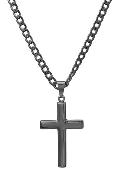 Hmy Jewelry Black Cross Pendant Necklace