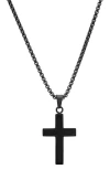 Hmy Jewelry Black Stainless Steel Cross Pendant Necklace
