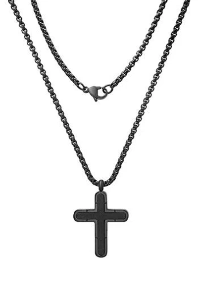 Hmy Jewelry Black Stainless Steel Cross Pendant Necklace