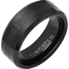 Hmy Jewelry Black Tungsten Brushed Band Ring In Black