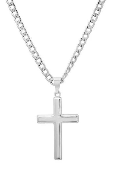Hmy Jewelry Cross Pendant Necklace In Silver