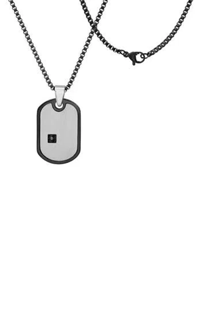 Hmy Jewelry Crystal Dog Tag Necklace