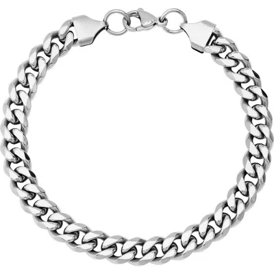 Hmy Jewelry Cuban Link Bracelet In Silver