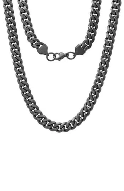 Hmy Jewelry Curb Chain Necklace In Black
