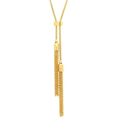 Hmy Jewelry Double Tassel Pendant Necklace In Yellow