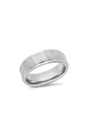 Hmy Jewelry Faceted Brushed Band Ring In White