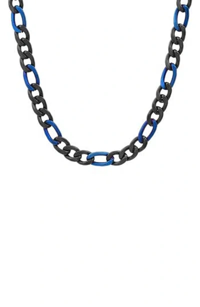 Hmy Jewelry Figaro Chain Necklace In Black