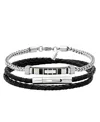 Hmy Jewelry Hickey By Hickey Freeman Genuine Leather Thin Braided Wrap Bracelet, 2 Piece Set In Multi