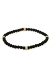 Hmy Jewelry Lava Bead Stretch Bracelet In Black