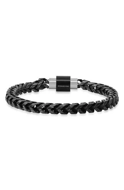 Hmy Jewelry Oxidized Chain Bracelet In Black