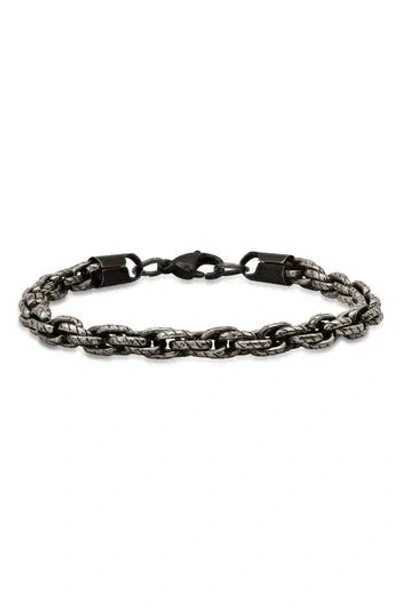 Hmy Jewelry Oxidized Stainless Steel Chain Bracelet