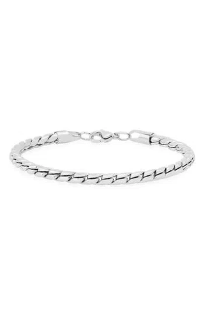 Hmy Jewelry Oxidized Stainless Steel Chain Bracelet In Silver