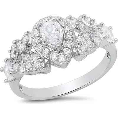 Hmy Jewelry Pear Shape Cubic Zirconia Engagement Ring In White