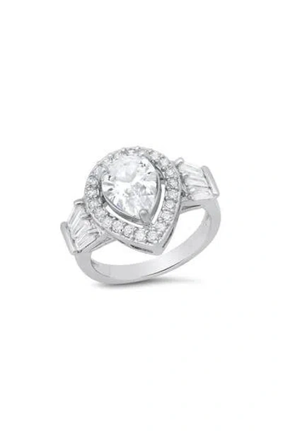 Hmy Jewelry Pear Shape Engagement Ring In Purple