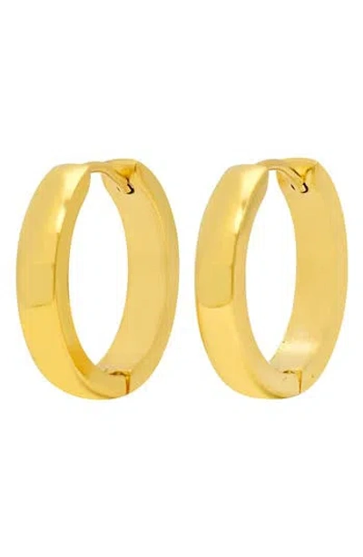Hmy Jewelry Polished Huggie Earrings In Gold