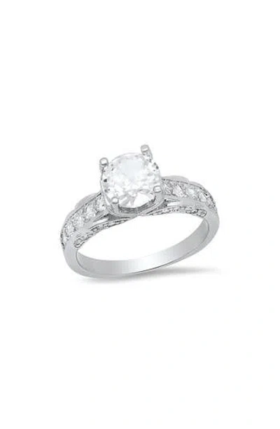 Hmy Jewelry Round Cubic Zirconia Ring In Metallic