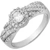 Hmy Jewelry Round Simulated Diamond Pavé Ring In White