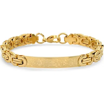 Hmy Jewelry Serenity Prayer Id Bracelet In Gold