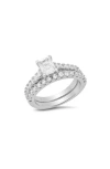 Hmy Jewelry Set Of 2 Simulated Diamond Rings In Silver