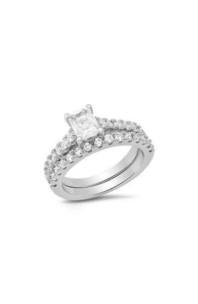 HMY JEWELRY HMY JEWELRY SET OF 2 SIMULATED DIAMOND RINGS