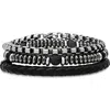 Hmy Jewelry Set Of 3 Assorted Bracelets In Black
