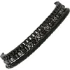 Hmy Jewelry Set Of 3 Assorted Hematite, Chain & Leather Bracelets In Black