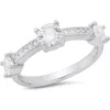 Hmy Jewelry Simulated Diamond Heart Pavé Ring In White