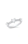 Hmy Jewelry Simulated Diamond Heart Pavé Ring In Metallic