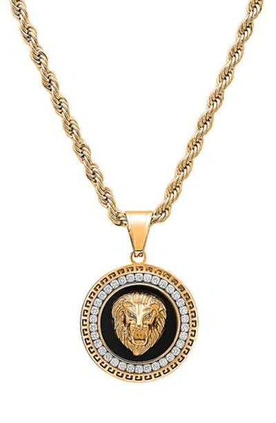 Hmy Jewelry Simulated Diamond Lion Pendant Necklace In Multi