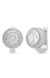 Hmy Jewelry Simulated Diamond Pavé Earrings In White