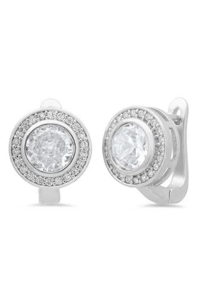 Hmy Jewelry Simulated Diamond Pavé Earrings In White