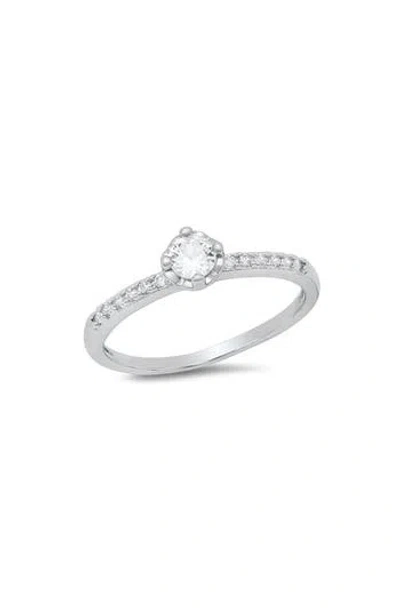 Hmy Jewelry Simulated Diamond Pavé Ring In Metallic