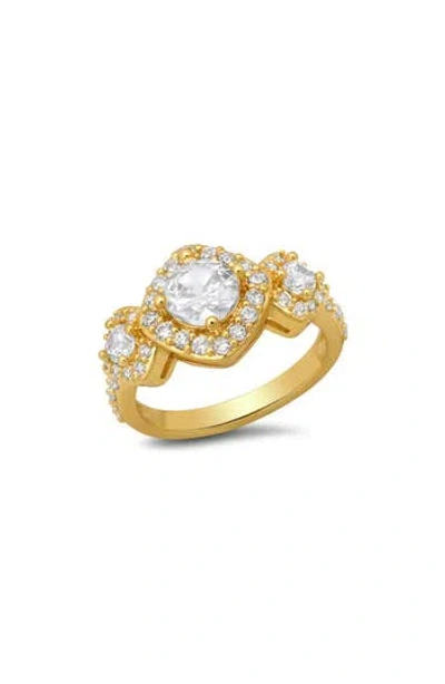 Hmy Jewelry Simulated Diamond Ring In Gold