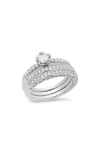 Hmy Jewelry Simulated Diamond Ring In Silver