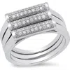Hmy Jewelry Simulated Diamond Ring In Silver