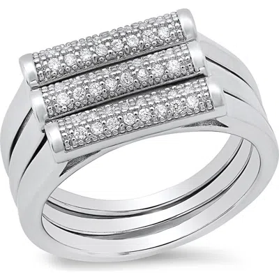 Hmy Jewelry Simulated Diamond Ring In Silver