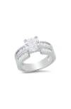 Hmy Jewelry Simulated Diamond Stacked Ring In Metallic