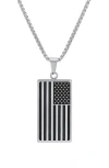 Hmy Jewelry Stainless Steel American Flag Pendant Necklace In Metallic/black