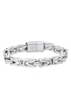 Hmy Jewelry Stainless Steel Byzantine Chain Bracelet In Metallic