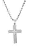 Hmy Jewelry Stainless Steel Cross Pendant Necklace In Silver