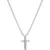 Hmy Jewelry Stainless Steel Cubic Zirconia Cross Pendant Necklace In Metallic