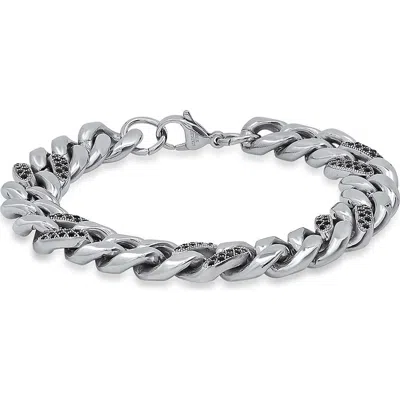 Hmy Jewelry Stainless Steel Curb Chain Bracelet In Metallic