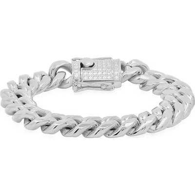 Hmy Jewelry Stainless Steel Miami Curb Chain Bracelet In Metallic