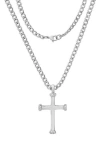 Hmy Jewelry Stainless Steel Rope Edge Cross Pendant Necklace