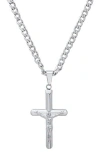 Hmy Jewelry Stainless Steel Tubular Crucifix Pendant Necklace