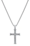 Hmy Jewelry Stainless Steel Twisted Cross Pendant Necklace